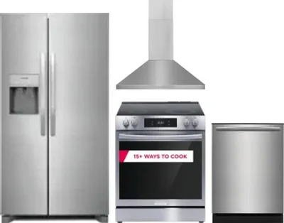 4 Piece Package Includes Refrigerator, Range, Hood And Dishwasher