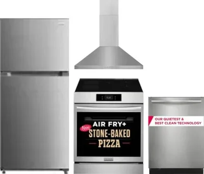 4 Piece Package Includes Refrigerator, Range, Hood And Dishwasher