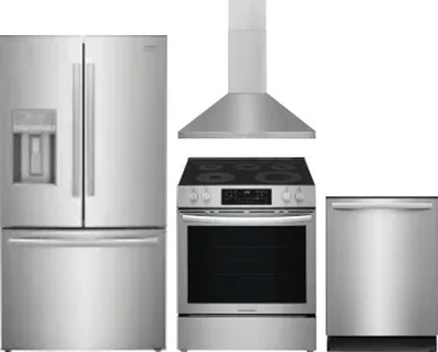 4 Piece Package Includes Refrigerator, Range, Hood And Dishwasher