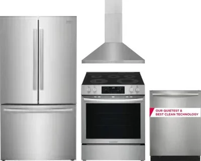 4 Piece Package Includes Refrigerator, Range, Hood And Dishwasher