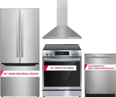 4 Piece Package Includes Refrigerator, Range, Hood And Dishwasher