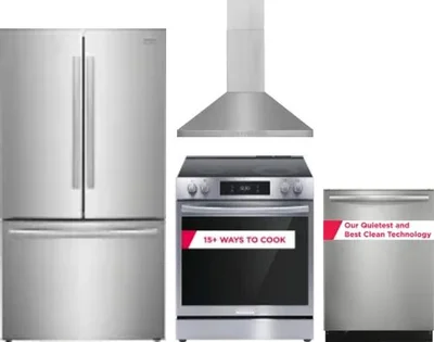 4 Piece Package Includes Refrigerator, Range, Hood And Dishwasher