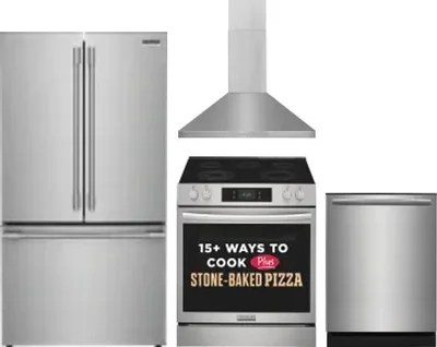 4 Piece Package Includes Refrigerator, Range, Hood And Dishwasher