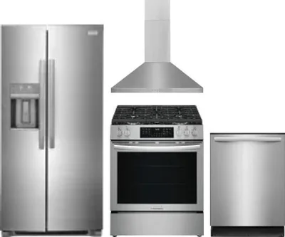 4 Piece Package Includes Refrigerator, Range, Hood And Dishwasher