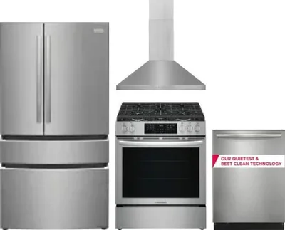 4 Piece Package Includes Refrigerator, Range, Hood And Dishwasher