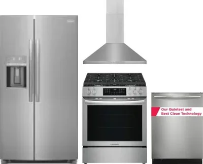 4 Piece Package Includes Refrigerator, Range, Hood And Dishwasher