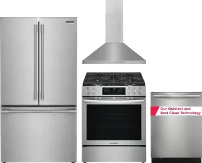 4 Piece Package Includes Refrigerator, Range, Hood And Dishwasher