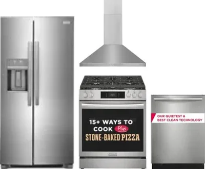 4 Piece Package Includes Refrigerator, Range, Hood And Dishwasher