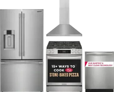 4 Piece Package Includes Refrigerator, Range, Hood And Dishwasher