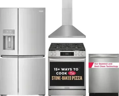 4 Piece Package Includes Refrigerator, Range, Hood And Dishwasher