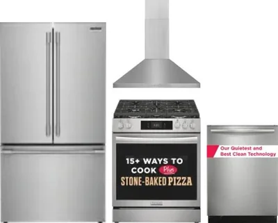 4 Piece Package Includes Refrigerator, Range, Hood And Dishwasher