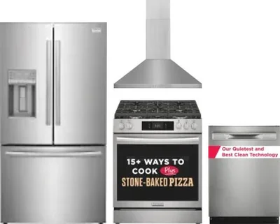 4 Piece Package Includes Refrigerator, Range, Hood And Dishwasher