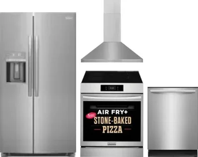 4 Piece Package Includes Refrigerator, Range, Hood And Dishwasher