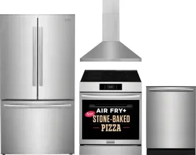 4 Piece Package Includes Refrigerator, Range, Hood And Dishwasher