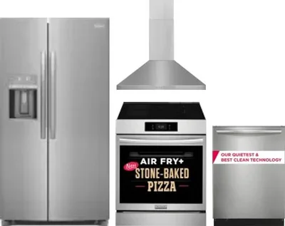 4 Piece Package Includes Refrigerator, Range, Hood And Dishwasher