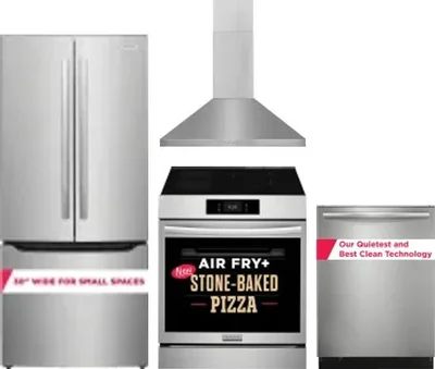 4 Piece Package Includes Refrigerator, Range, Hood And Dishwasher