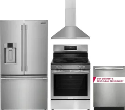 4 Piece Package Includes Refrigerator, Range, Hood And Dishwasher