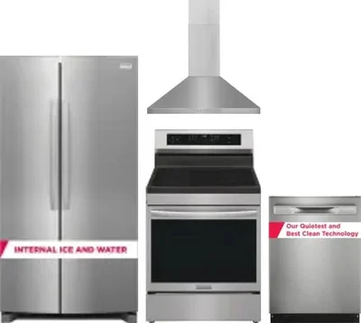 4 Piece Package Includes Refrigerator, Range, Hood And Dishwasher