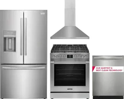 4 Piece Package Includes Refrigerator, Range, Hood And Dishwasher