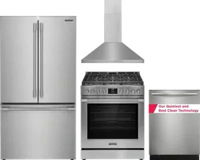 4 Piece Package Includes Refrigerator, Range, Hood And Dishwasher