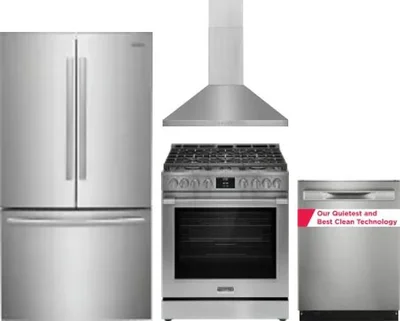 4 Piece Package Includes Refrigerator, Range, Hood And Dishwasher