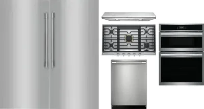 6 Piece Package Includes Refrigerator, Freezer, Cooktop, Wall Oven, Hood And Dishwasher