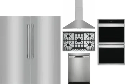 6 Piece Package Includes Refrigerator, Freezer, Cooktop, Wall Oven, Hood And Dishwasher