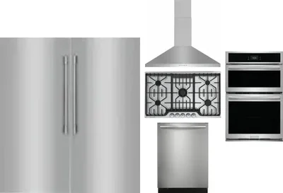 6 Piece Package Includes Refrigerator, Freezer, Cooktop, Wall Oven, Hood And Dishwasher
