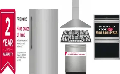 6 Piece Package Includes Refrigerator, Freezer, Cooktop, Wall Oven, Hood And Dishwasher