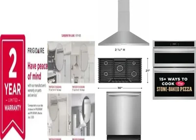 6 Piece Package Includes Refrigerator, Freezer, Cooktop, Wall Oven, Hood And Dishwasher