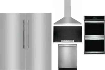 6 Piece Package Includes Refrigerator, Freezer, Cooktop, Wall Oven, Hood And Dishwasher
