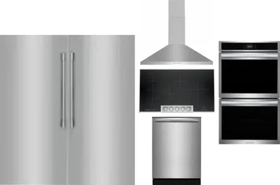 6 Piece Package Includes Refrigerator, Freezer, Cooktop, Wall Oven, Hood And Dishwasher