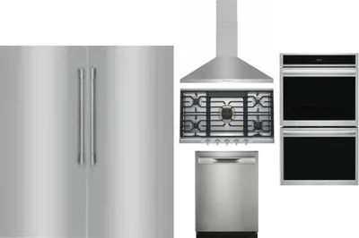 6 Piece Package Includes Refrigerator, Freezer, Cooktop, Wall Oven, Hood And Dishwasher