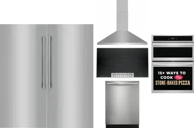 6 Piece Package Includes Refrigerator, Freezer, Cooktop, Wall Oven, Hood And Dishwasher