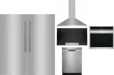 6 Piece Package Includes Refrigerator, Freezer, Cooktop, Wall Oven, Hood And Dishwasher