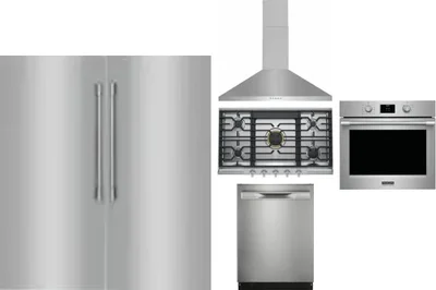 6 Piece Package Includes Refrigerator, Freezer, Cooktop, Wall Oven, Hood And Dishwasher