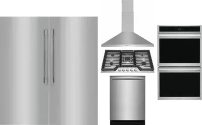 6 Piece Package Includes Refrigerator, Freezer, Cooktop, Wall Oven, Hood And Dishwasher