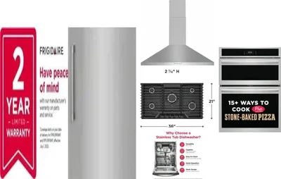 6 Piece Package Includes Refrigerator, Freezer, Cooktop, Wall Oven, Hood And Dishwasher
