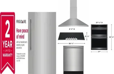 6 Piece Package Includes Refrigerator, Freezer, Cooktop, Wall Oven, Hood And Dishwasher