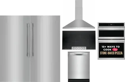 6 Piece Package Includes Refrigerator, Freezer, Cooktop, Wall Oven, Hood And Dishwasher