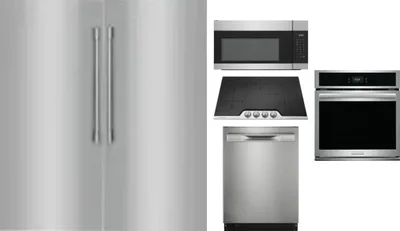 6 Piece Package Includes Refrigerator, Freezer, Cooktop, Wall Oven, Microwave And Dishwasher