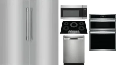 6 Piece Package Includes Refrigerator, Freezer, Cooktop, Wall Oven, Microwave And Dishwasher
