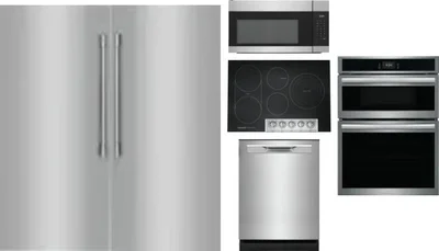 6 Piece Package Includes Refrigerator, Freezer, Cooktop, Wall Oven, Microwave And Dishwasher