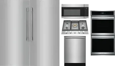6 Piece Package Includes Refrigerator, Freezer, Cooktop, Wall Oven, Microwave And Dishwasher