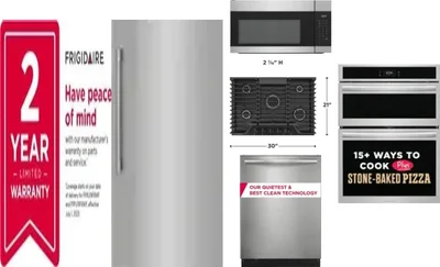 6 Piece Package Includes Refrigerator, Freezer, Cooktop, Wall Oven, Microwave And Dishwasher