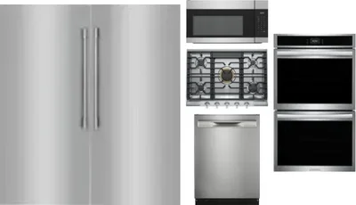 6 Piece Package Includes Refrigerator, Freezer, Cooktop, Wall Oven, Microwave And Dishwasher