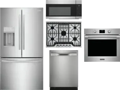 5 Piece Package Includes Refrigerator, Cooktop, Wall Oven, Microwave And Dishwasher