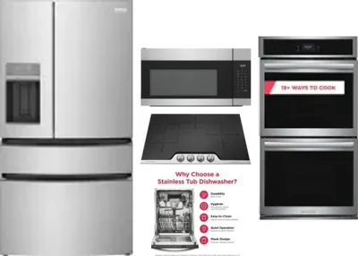 5 Piece Package Includes Refrigerator, Cooktop, Wall Oven, Microwave And Dishwasher