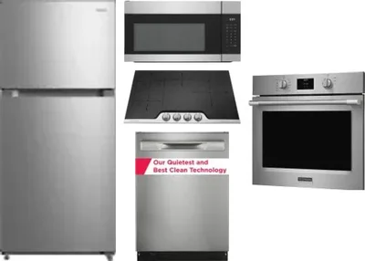 5 Piece Package Includes Refrigerator, Cooktop, Wall Oven, Microwave And Dishwasher