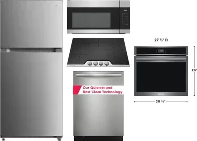 5 Piece Package Includes Refrigerator, Cooktop, Wall Oven, Microwave And Dishwasher